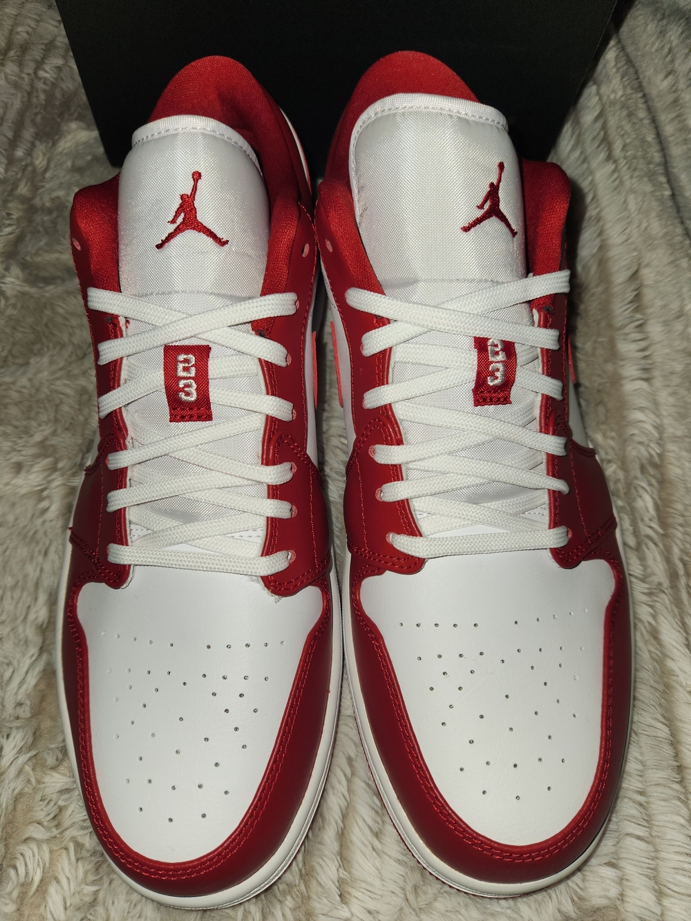 Nike Air Jordan 1 Low Men's Shoes - White/Red